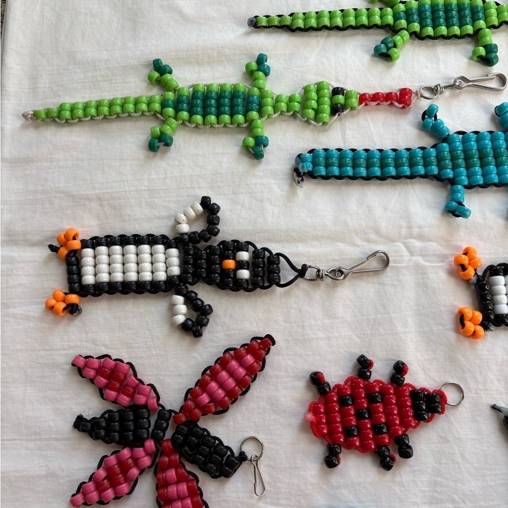 Colorful Beaded Animal Keychains for Kids Backpacks